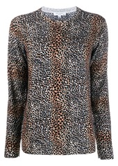Equipment leopard print wool jumper