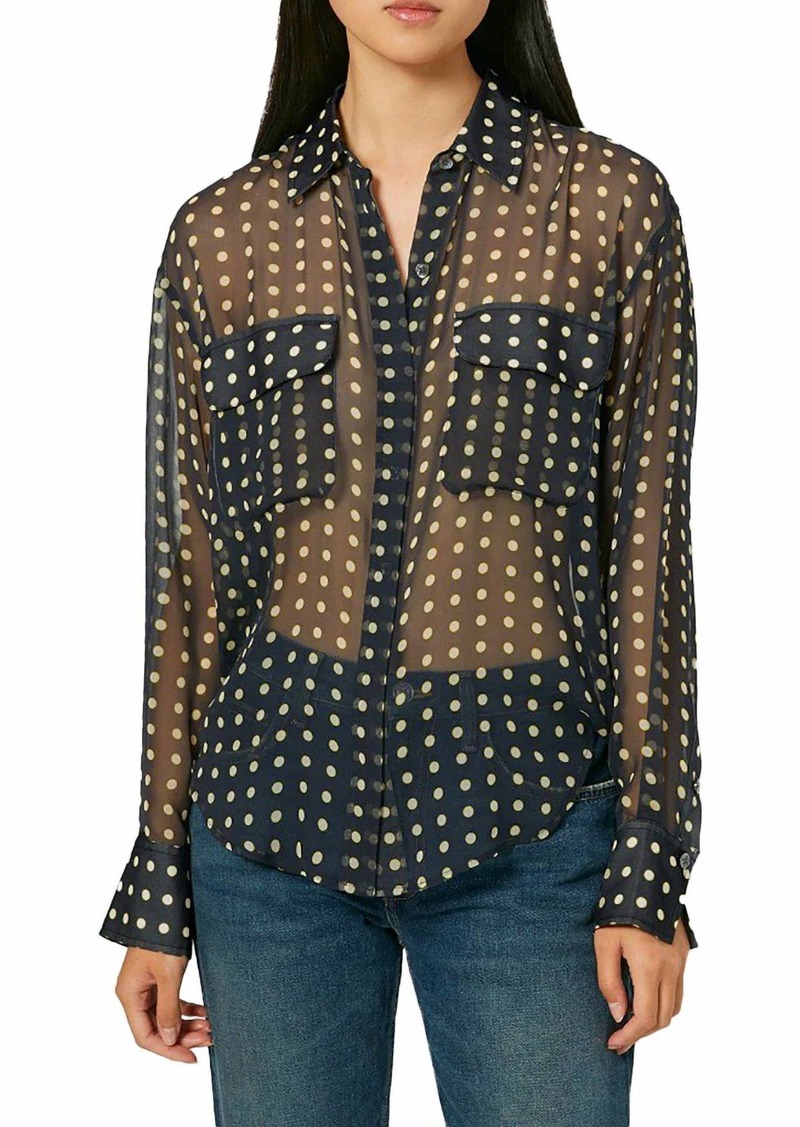 Equipment Melanni Silk Top In Eclipse Multi Dot