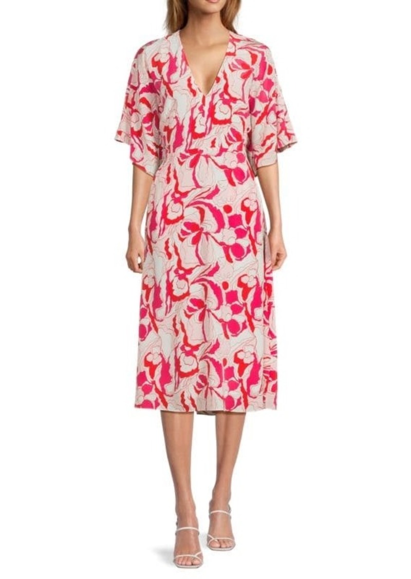 Equipment Rosita Floral Silk Midi Dress