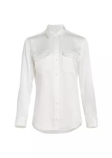 Equipment Signature Button-Up Silk Blouse