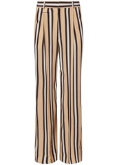 Equipment silk stripe-pattern trousers