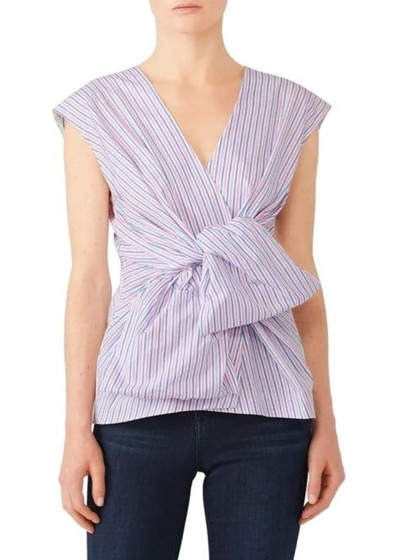 Diane Von Furstenberg Striped Tie Front Top