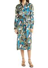 Equipment Mannon Belted Long Sleeve Silk Shirtdress in Eclipse Multi at Nordstrom