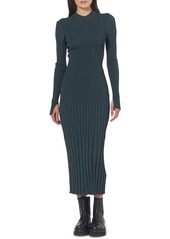 Equipment Solena Variegated Rib Long Sleeve Sweater Dress in Green Gables at Nordstrom