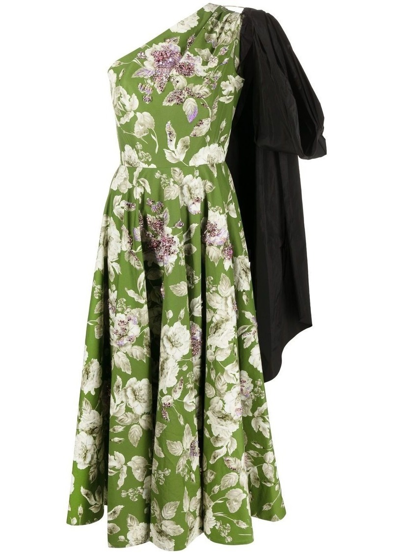 Erdem asymmetric floral-print midi dress