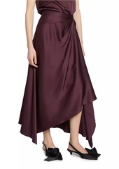 Erdem Asymmetric Satin Skirt