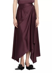 Erdem Asymmetric Satin Skirt