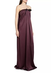 Erdem Bustier Draped Satin Gown