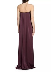 Erdem Bustier Draped Satin Gown