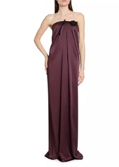 Erdem Bustier Draped Satin Gown