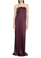 Erdem Bustier Draped Satin Gown