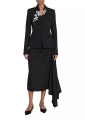 Erdem Draped Midi Pencil Skirt