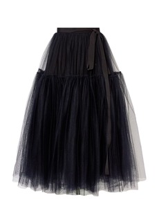 Erdem - Bow Tulle Midi Skirt - Black - UK 12 - Moda Operandi