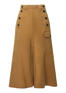 Erdem - Cargo Cotton Midi Skirt - Neutral - UK 6 - Moda Operandi
