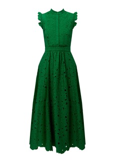 Erdem - Cotton-Blend Midi Dress - Green - UK 10 - Moda Operandi