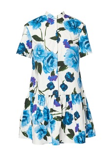 Erdem - Cotton Drop Waist Mini Dress - Blue - UK 16 - Moda Operandi