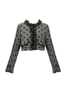 Erdem - Cropped Tweed Jacket - Black/white - UK 10 - Moda Operandi