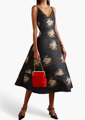 Erdem - Doris tiered brocade gown - Black - UK 16