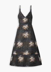 Erdem - Doris tiered brocade gown - Black - UK 16