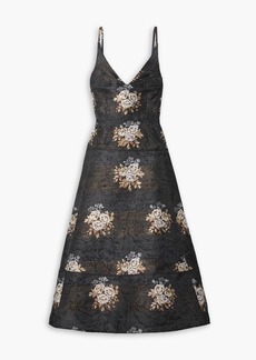 Erdem - Doris tiered brocade gown - Black - UK 12