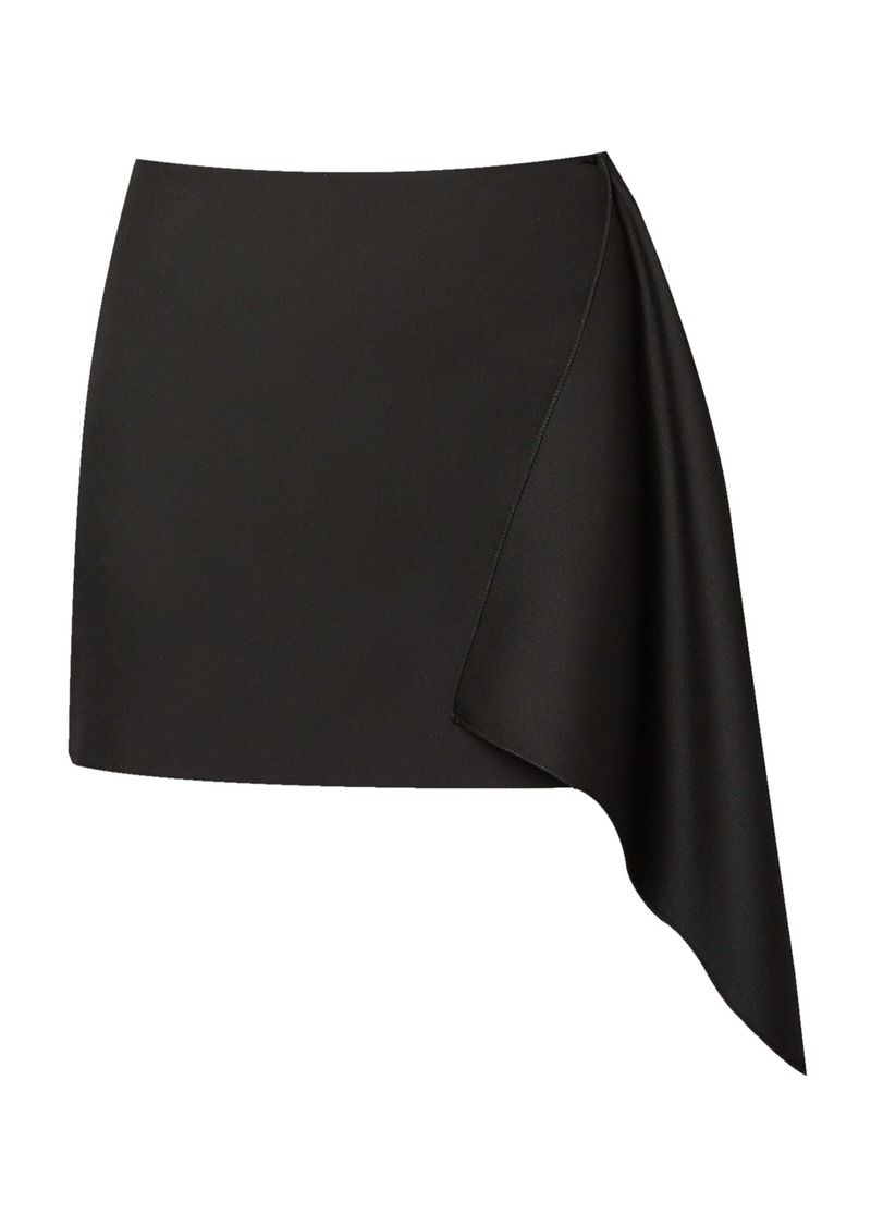 Erdem - Draped Wool Mini Skirt - Black - UK 8 - Moda Operandi