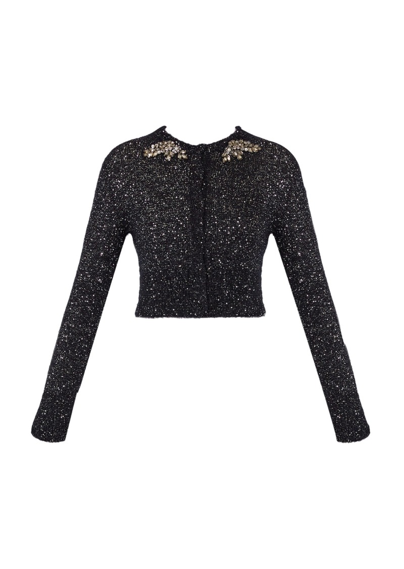 Erdem - Embellished Alpaca-Blend Cardigan - Black - M - Moda Operandi