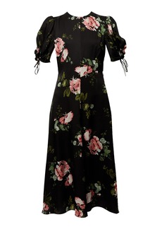 Erdem - Floral Cotton Dress - Black - UK 14 - Moda Operandi
