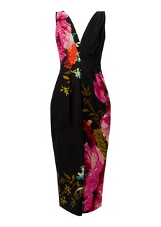 Erdem - Floral Cotton Midi Dress - Black - UK 6 - Moda Operandi