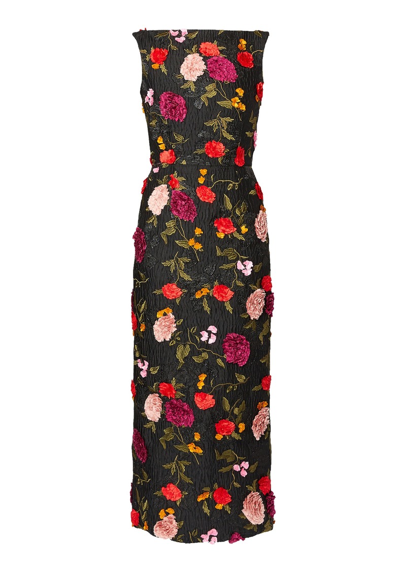 Erdem - Floral Jacquard Gown - Black - UK 10 - Moda Operandi