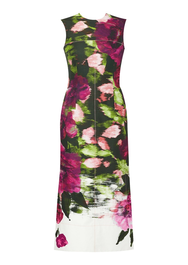 Erdem - Floral-Printed Cotton Midi Dress - Multi - UK 12 - Moda Operandi