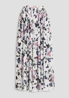 Erdem - Lindie gathered floral-print crepe de chine maxi skirt - Pink - UK 10