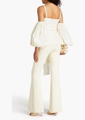 Erdem - Maryam embroidered woven peplum top - White - UK 8