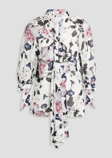 Erdem - Nazeen pussy-bow floral-print crepe de chine blouse - Pink - UK 8