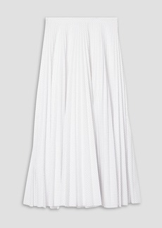 Erdem - Nesrine pleated printed poplin midi skirt - White - UK 18