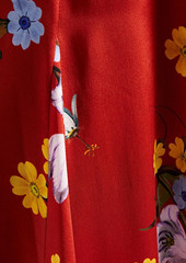 Erdem - Osiris floral-print silk-satin midi dress - Red - UK 14