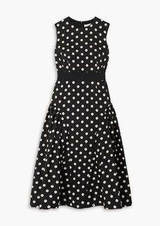 Erdem - Penelope belted polka-dot jacquard midi dress - Black - UK 6