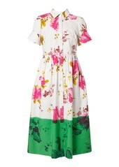Erdem - Pleated Cotton Poplin Midi Shirt Dress - Multi - UK 4 - Moda Operandi