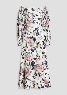 Erdem - Pollina off-the-shoulder floral-print cotton midi dress - White - UK 8