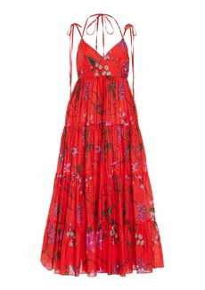 Erdem - Printed Cotton-Linen Maxi Dress  - Multi - UK 14 - Moda Operandi