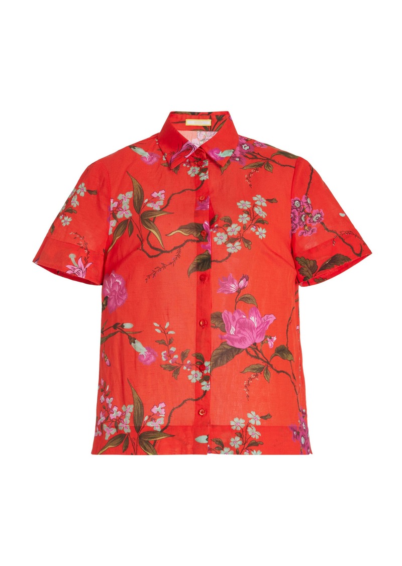 Erdem - Printed Cotton-Linen Shirt - Multi - UK 12 - Moda Operandi