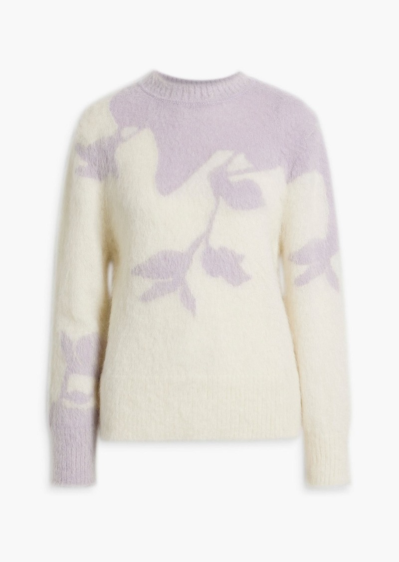 Erdem - Salma intarsia mohair-blend sweater - Purple - M