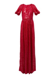 Erdem - Shoulder Draped Sequined Gown - Pink - UK 6 - Moda Operandi