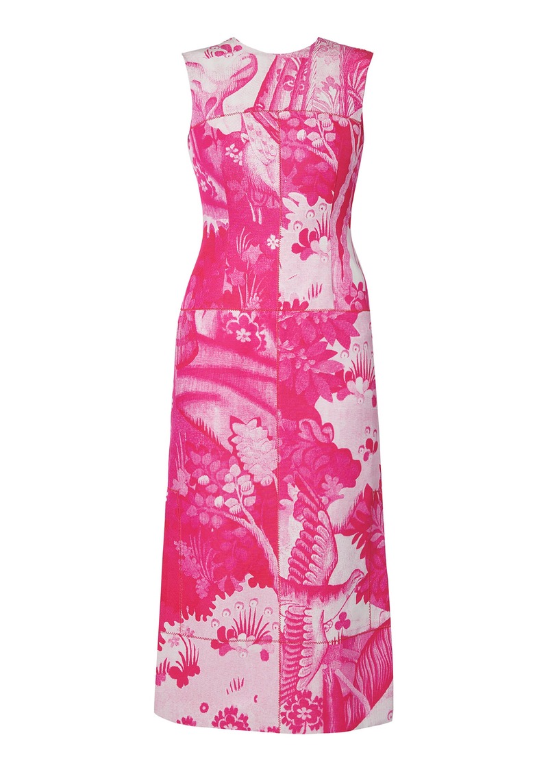 Erdem - Sleeveless Cotton Faille Midi Dress - Pink - UK 6 - Moda Operandi