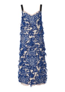 Erdem - Wefted Jacquard Midi Dress - Blue - UK 12 - Moda Operandi