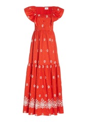 Erdem - Women's Colinette Cotton-Blend Maxi Dress - Red - Moda Operandi
