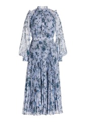 Erdem - Women's Narella Floral Plissé Georgette Midi Dress - Print - Moda Operandi
