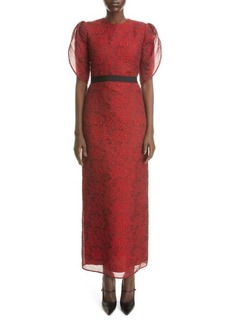 Erdem Asteria Floral Cloqué Organza Gown in Red at Nordstrom