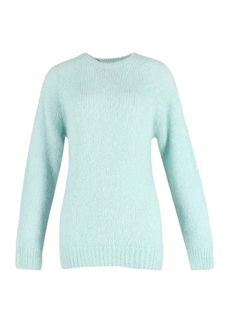 Erdem Bartley Ribbed Sweater in Light Blue Mohair-Blend