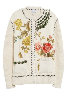 Erdem Embellished Cotton Knit Jacket