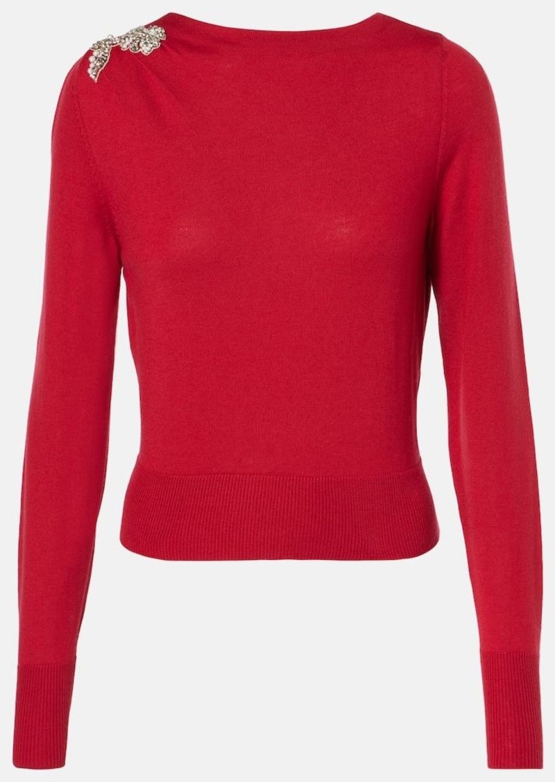 Erdem Embellished wool sweater